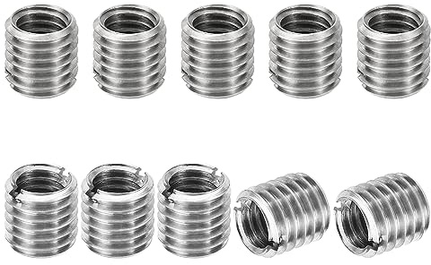 PATIKIL Insert Fileté, M10*1.5 Mâle à M8*1.25 Femelle 10mm 10 pcs | Filetage Adaptateurs Manchon Réduction Écrou, Réparation Insérer Écrou Vis Réducteur, Conversion Inox Acier Fixation