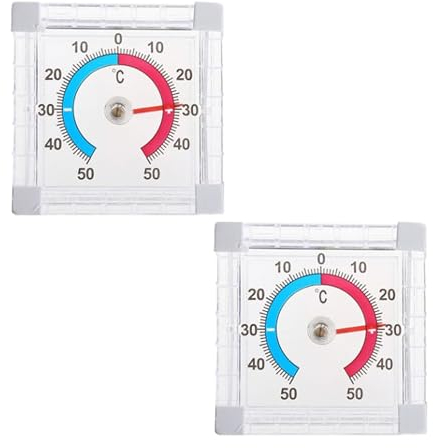 NyxSeat 2er-Pack selbstklebendes Fenster-Tür-Thermometer für den Außenbereich, genaue Messung der Temperatur, digitales Außenthermometer, wetterfest, geeignet für Fenster und Außenbereich