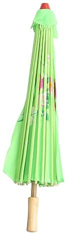 CALLARON Decorative Silk Oilpaper Umbrella for Dancing Chinese Style Craft Umbrella Bamboo Handle Green Reinforced Large 82cm Random Handle Style