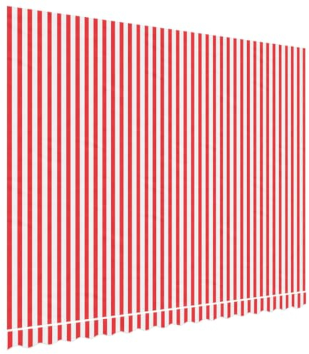 vidaXL Markisenbespannung, Markisenstoff UV-beständig, Markisentuch Wasserabweisend, Ersatzstoff Markisen-Zubehör, Rot Weiß Gestreift 4x3m