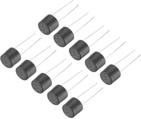 QUARKZMAN 20 Piezas Fusible Micro Lento de Golpe Redondo Montado en DIP Cilíndrico para Reparación de Partes Electrónicas PCB LCD, T6.3A 6.3A 250V, Negro