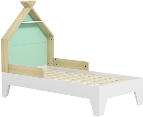 AIYAPLAY Kinderbett mit Anti-Fall-Seiten, Kinderbett aus Holz Alter 3-8 Jahre, 144x74x110cm, Grün