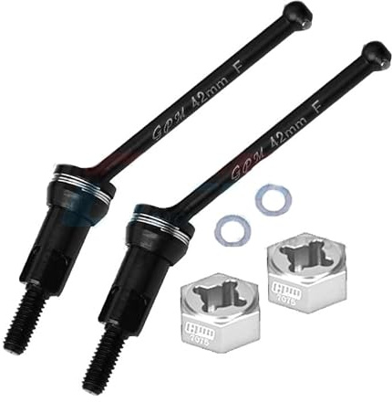 PALUMMA Arbre d'entraînement avant pour ARRMA 1/14 MOJAVE GROM - Alliage d'acier carbone moyen 7075 - Roue hexagonale pour ARRMA 1/14 MOJAVE GROM MEGA 380 - Accessoires de mise à niveau - Noir