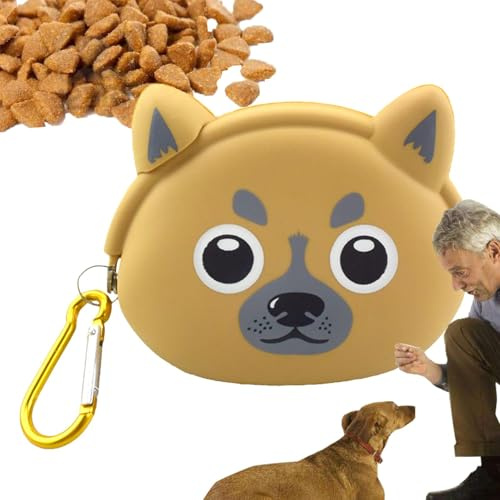Silikon-Leckerli-Beutel für das Hundetraining, Leckerli-Beutel für Hunde - Leckerlibeutel aus Silikon mit Karabiner wiederverwendbar - Leckerli-Futtertasche, sichere Tasche für Welpensnacks zum Einkau