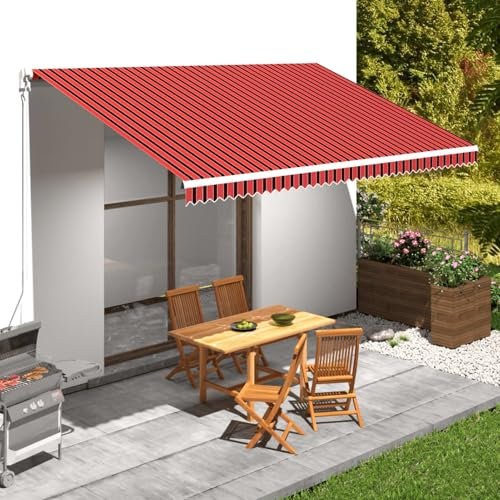 Buzaza Markisenbespannung Sonnensegel Makise Zeltstoff AußEnmarkise Markise Canvas Orange & Braun 500x300 cm