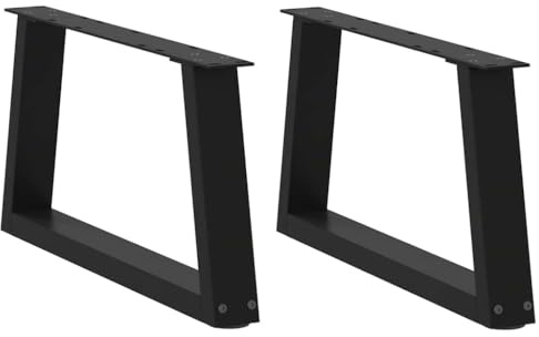 vidaXL Pieds de Table Basse en Forme de V, 2 pièces, Noir, 50 x (30-31,3) cm, Acier