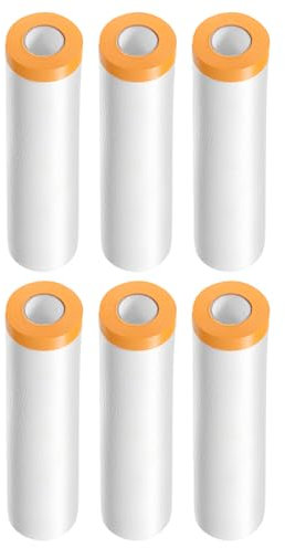 QUARKZMAN 6 Rollos de Película de Enmascarar Pre-Cinta 70.9 x65.6Ft Cinta y Cubierta de Plástico para Pintores con Cinta Película de Lona para Pintura de Automóviles