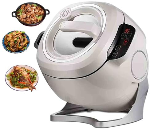 Multi-Function Stir-Fry Machine Cooker, Auto Cooking Wok Fried Rice Machine 360° Automatic Rotation, Drum Type Stir Frying Machine for Stir Frying,Stewing,Cooking