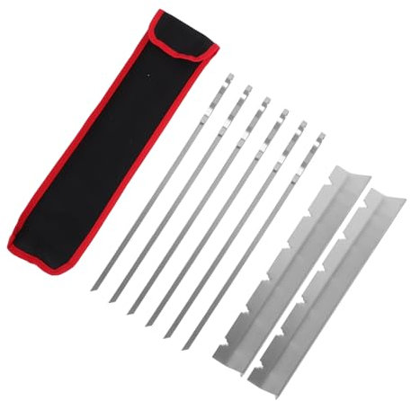 Toddmomy Palos De Barbacoa Inoxidable Antioxidantes y Reutilizables Para Kebab Carne y Verduras Bbq Al Aire Con Base y Bolsa De Almacenamiento