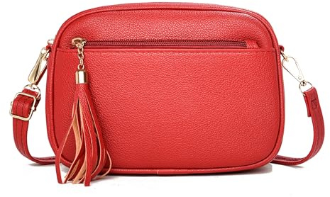 FULEI Quaste Crossbody Tasche für Frauen Kleine Handtasche Damen Handtaschen Schultertaschen mit Reißverschlusstaschen