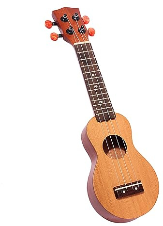 KAILIKETIY Kleiner Taschen Ukulele mit 4 Saiten Massive Fichtendecke Sapele Boden Griffbrett und Steg Reise Ukulele mit Schallloch für Einsteiger und Kinder