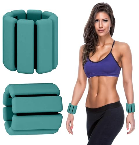 BNGXR Handgelenk & Knöchel Gewichte, Verstellbare Handgelenkgewichte, Set aus 2 (0,45 kg) Verstellbare Gewichte Silikonarmbänder für Frauen und Männer Workouts, für Gehen, Yoga, Pilates, Jogging