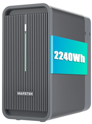 2025 Upgraded Marstek Balkonkraftwerk mit Speicher B2500, 2240Wh LiFePO4 Akku 6000 Ladezyklen, 1600W Max. 1600W PV-Eingang & 800W Ausgang Erweiterbar auf 8960Wh, IP65,0% MwSt - Nur für Privatpersonen