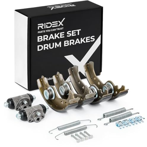 RIDEX 3859B0209 Kit frenos disco de tambor Trasero Kit freno frenos de tambor Zapatas de freno compatible con FIAT 127 Hatchback 127 Uno Hatchback 146 Panda Hatchback 141 Seicento / 600 Hatchback 187