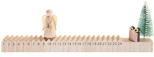 Schiebe-Adventskalender Engel Holz 35x2,5x10,5cm FSC 100%