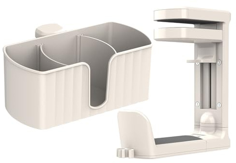 Portavasos con clip para escritorio, colgador de abrazadera, soporte para tazas de café, controlador de teléfono, taza de café, auriculares, bolígrafo, mesa, mostrador, oficina en casa