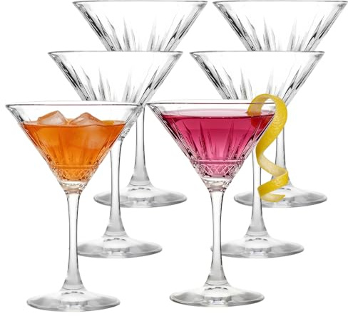 6 stycken cocktailglas, 230 ml martiniglas, champagneskålar, champagnekoppar, cocktailskål, champagneskål champagneglas, espresso martinigglas för espresso martini, vin, bar, fester, present, dessert