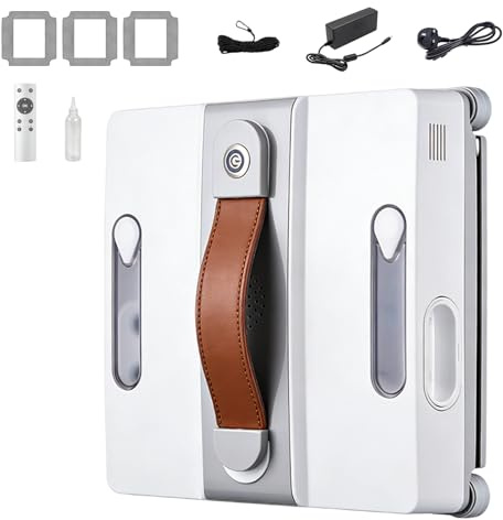 Window Cleaning Robot Window Cleaner Square Auto Window Cleaner Robot7000Pa | 4 Nozzles with Ultrasonic Spray,4 AI Path Planning & Intelligent Edge Detection,Ultra-Thin App & Remote Control Glass Cleaner