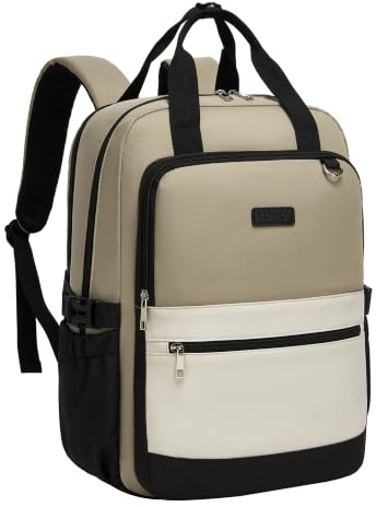 Kono Laptop Backpack Womens School Bags for Girls Lightweight Rucksack | Fits 15.6 Inch Laptop, 3 Compartments, Luggage Strap, Fits Large Water Bottle, Ideal for College Work Commuting & Travel