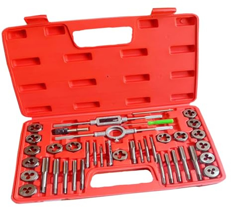 Generic Juego de Machos y Matrices de Acero Al Carbono, Kit de Herramientas de Roscado Versátil para Madera, Hierro, Aluminio y Cobre