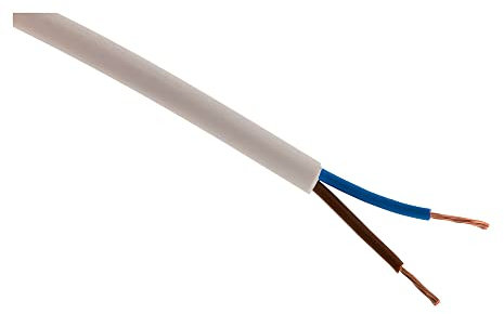 Zenitech - Cavo di Alimentazione Elettrica H05VV-F 2x1,5mm² Flessibile - Cavo Domestico Ideale per Elettrodomestici - Resistente alle Abrasioni - Bianco - 25m