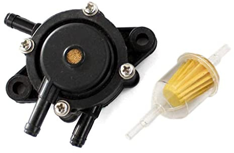 HURI Benzinpumpe mit Benzinfilter für Briggs & Stratton 491922 691034 692313 808492 808656 Kohler 24 393 16-S 2439316S Kawasaki 49040-7001 Kraftstoffpumpe