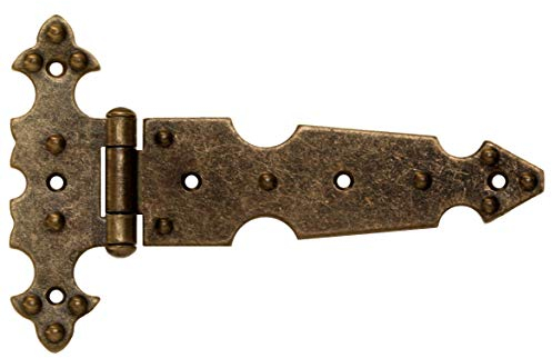 Bisagra para muebles (latón antiguo, 124/77, asimétrica)