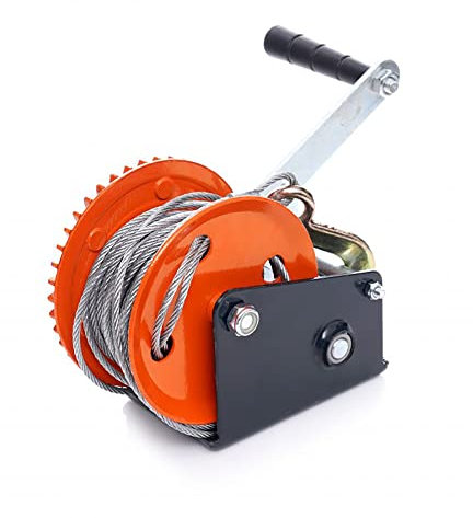ARGANO 1150KG 2500LB VERRICELLO PARANCO MANUALE FUNE CAVO ACCIAIO 10 MT BARCA