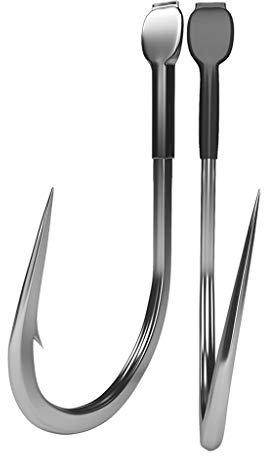 XXXXW Fischhaken Wolframstahl geschmiedete Haken Sharp Angelhaken Salzwasser Süßwasser Haken Schutzgummihülle und Crooked Mouth Entwurf for Thunfisch Wels-Bass und mehr (Size : 12#)