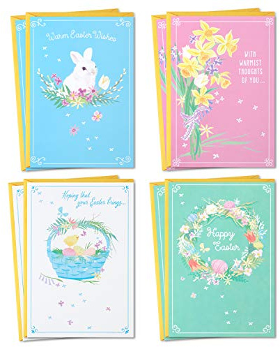 Hallmark Surtido de tarjetas de pascua, deseos cálidos de Pascua (8 tarjetas con sobres)