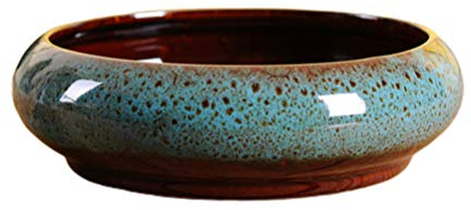 Sukkulentententöpfe Keramik Bowl Fuer Pflanzen: Sukkulenten-Übertöpfe Flache Bonsai Töpfe Kaktus Blumentopf Flache Blumenschale Terrassenteich Pflanzer Topf für Lilien Seerose Lysimachia Außen