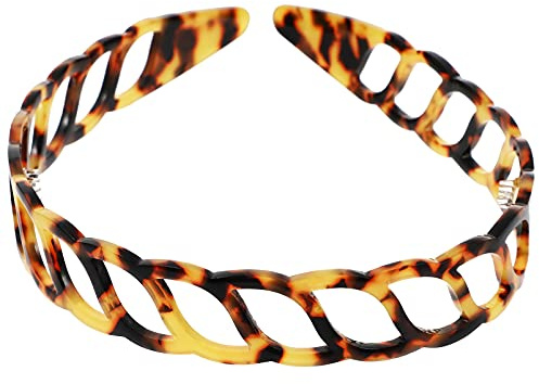 Lurrose Schildpatt-Haarreifen, rutschfest, Acetat-Kamm, Haarschlaufe, Haar-Accessoire für Frauen und Mädchen