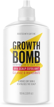 Growth Bomb Exfoliant Cuir Chevelu AHA 100 ml – Nettoyant Purifiant et Revitalisant, Stimule la Croissance des Cheveux