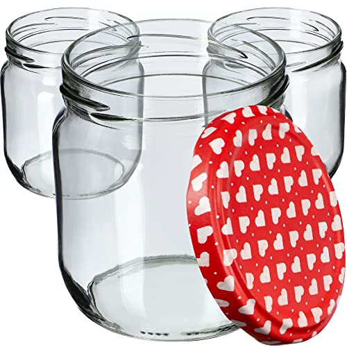 KADAX Lot de 48 bocaux de conservation en verre de 425 ml avec couvercle à visser de 82 mm de diamètre pour la conservation, la conservation et la préparation des repas – Bocaux hermétiques Twist-Off