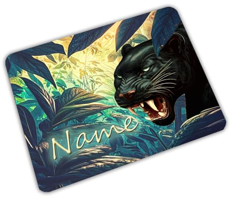 Vesperbrettchen personalisiert mit Name, Panther | Frühstücksbrettchen, Brotzeitbrettchen, Schneidebrettchen, mit Motiv, für Kinder