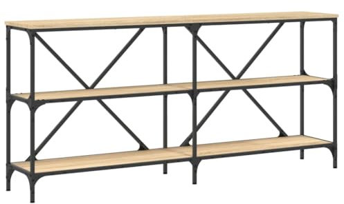 Tidyard Konsolentisch Konsole Flurtisch Sofatisch Wandtisch Holztisch Couchtisch Ablagetisch Verstellbare Füße Eingangstisch Akzenttisch TV-Tisch 160 x 30 x 75 cm (L x B x H) Holzwerkstoff Eisen