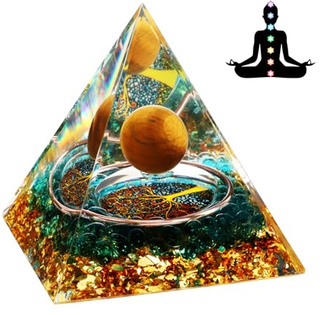 Weigudoc Pietre Chakra Reiki Piramide di Orgonite, Ametista Albero della Vita, Pietre preziose curative per Meditazione curativa dei Chakra Decorazione Domestica Che attira ricchezza (1)