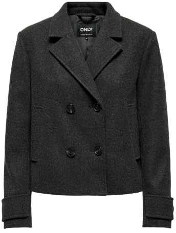 ONLY Cappotto femminile ONLFREJA Cappotto, Grigio scuro mélange, L
