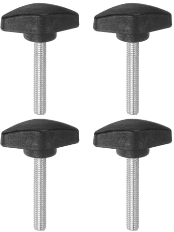 QUARKZMAN 4 Stück Rändelschrauben M6 x 40mm Flügelschraube mit T-förmige Handgriff, Verzinkte Kohlenstoffstahl Gewindebolzen Daumenschrauben 36mm Spannschraubenknopf für Schnellentfernung