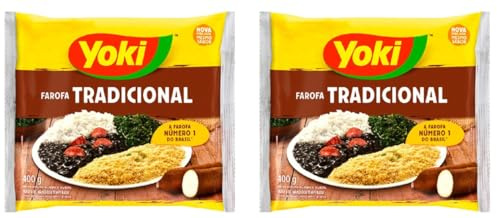 Yoki Farofa Mandioca Brasil | Harina de mandioca lista para usar | Cassava 400 g x 2