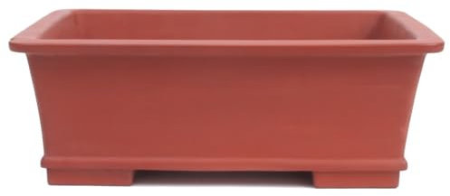 generisch Tokoname Bonsaischale von Koyo 35 x 25 x 12,5 cm eckig rotbraun unglasiert 58069