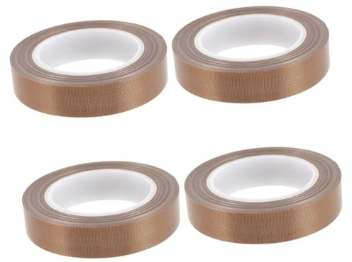 SOLUSTRE 4 Rollen Teflonband befestigungsband dichtungsbänder Vakuum-Verpackungsband PTFE-Band für Versiegelung Handsiegelband Handgebrauch Versiegeler Dichtungsband Klebeband Dichtband