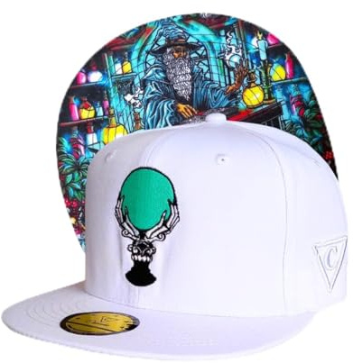 Capiche [99+ variationer] Snapback-keps – keps – keps – konst – unisex – paraply – män – kvinnor – D-342 – barn lost Wizard, Vit, one size