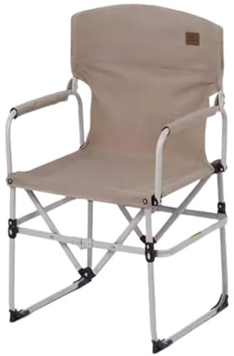 GONGGUJ Tragbarer Regiestuhl mit Rückenlehne, klappbare Picknickstühle aus Aluminiumlegierung, kompaktes, leichtes Design für den Außenbereich (Khaki)