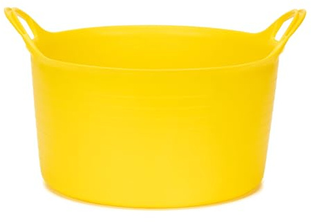 Amtech - Flexi-Wanne zum Tragen von Wasser, Erde, Ziegeln, super starken, verstärkten Griffen, Heimwerken, robust und langlebig, strapazierfähig, kältebeständig (Gelb) (14 l)