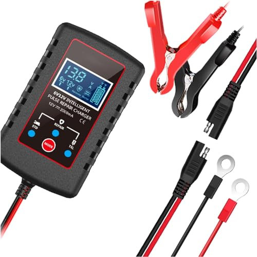 Kfz-Batterieladegerät, Erhaltungsladegerät für Autobatterie | 6V und 12V vollautomatisches Erhaltungsladegerät - Ultradünnes 12-V-Motorrad-Ladegerät für Autobatterien für Hydrobatterien