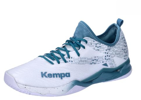 Kempa Unisex Wing Lite 2.0 Handballschuhe, Weiß Deep Blau, 46 EU