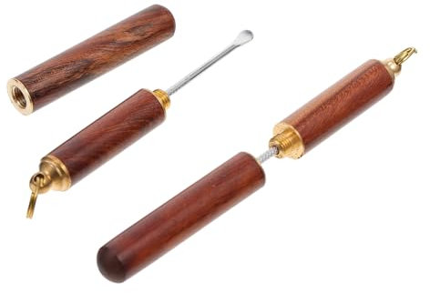 GARVALON 2stücke Ohrenschmalz Entferner Tragbare Handgefertigte Ohrlöffel Sandelholz Für Sanfte Ohrreinigung Ergonomisches Design Für Täglichen Gebrauch