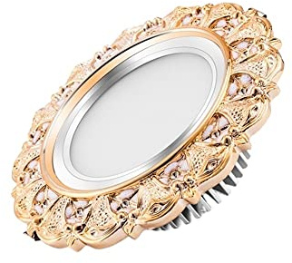 GHBSDNEPP Faretto Da Incasso 3W5W7W9W Retrò Downlight Downlight Luxury Villa Decoration Lampada Lampada a Soffitto Incorporato in Alluminio Spotlight Spotligh Bagno/Gold-white/3w