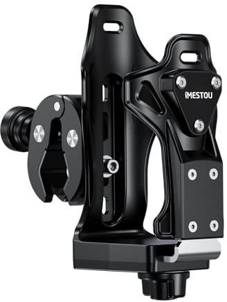 iMESTOU Porte-gobelet Antivol pour Moto, Porte-Bouteille d'eau pour ATV Compatible avec Les Bouteilles de 50 à 90 mm de Diamètre, avec Pince Métallique 12,7-33 mm pour Vélo, Scooter, Poussette...